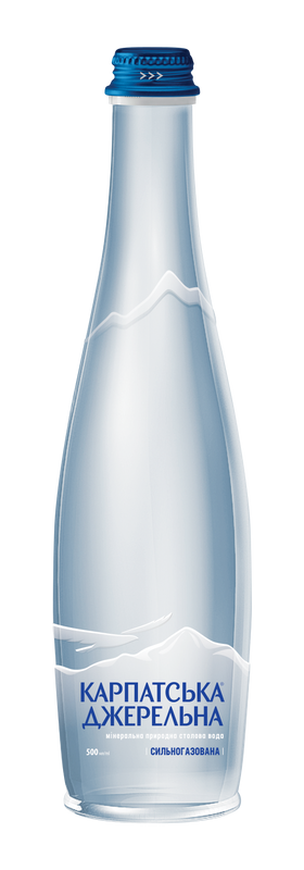 Вода мінеральна КАРПАТСЬКА ДЖЕРЕЛЬНА, сильногазована, 0,5л